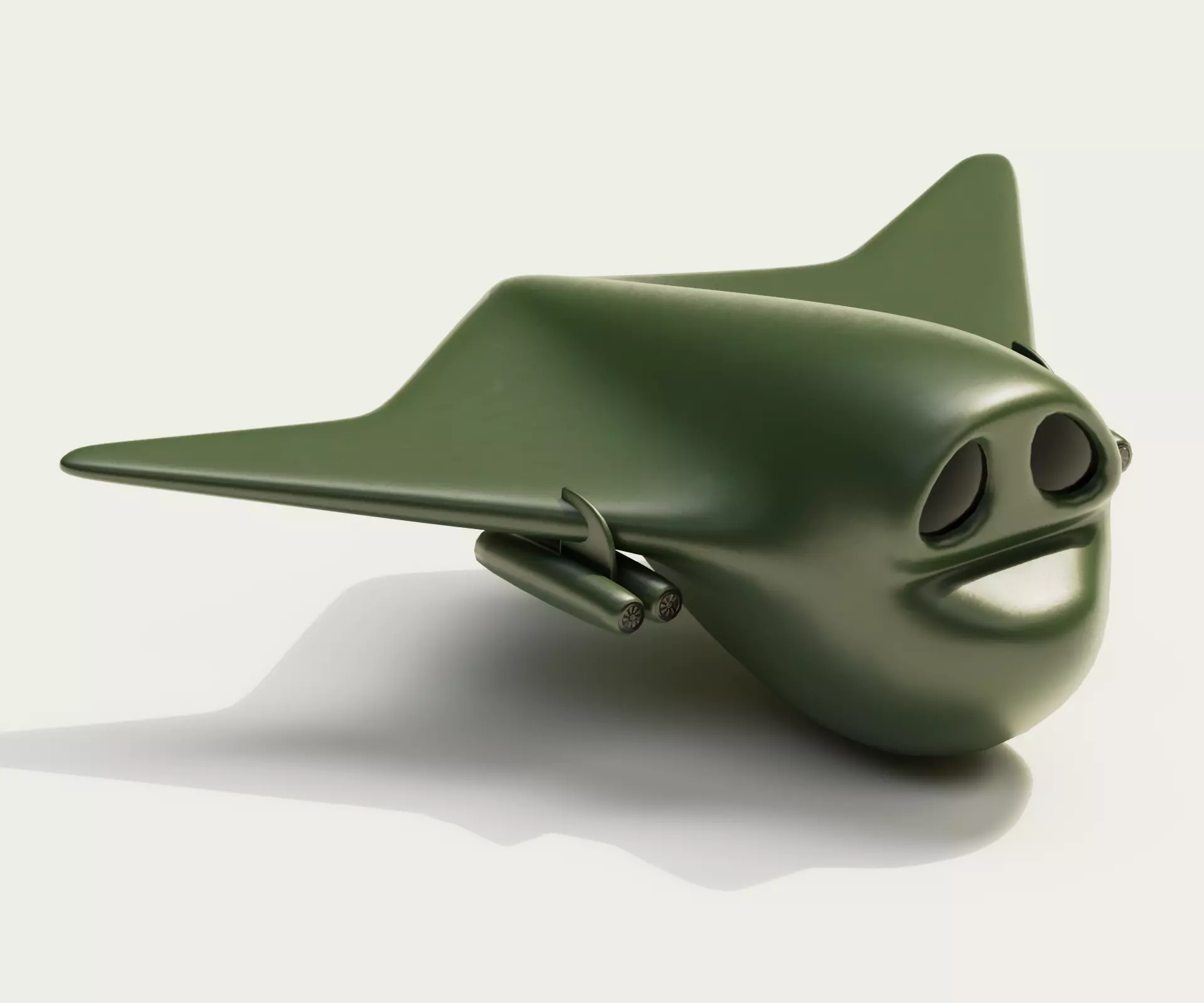 Cartoon Bomber Airplane Low-poly 3D model_0