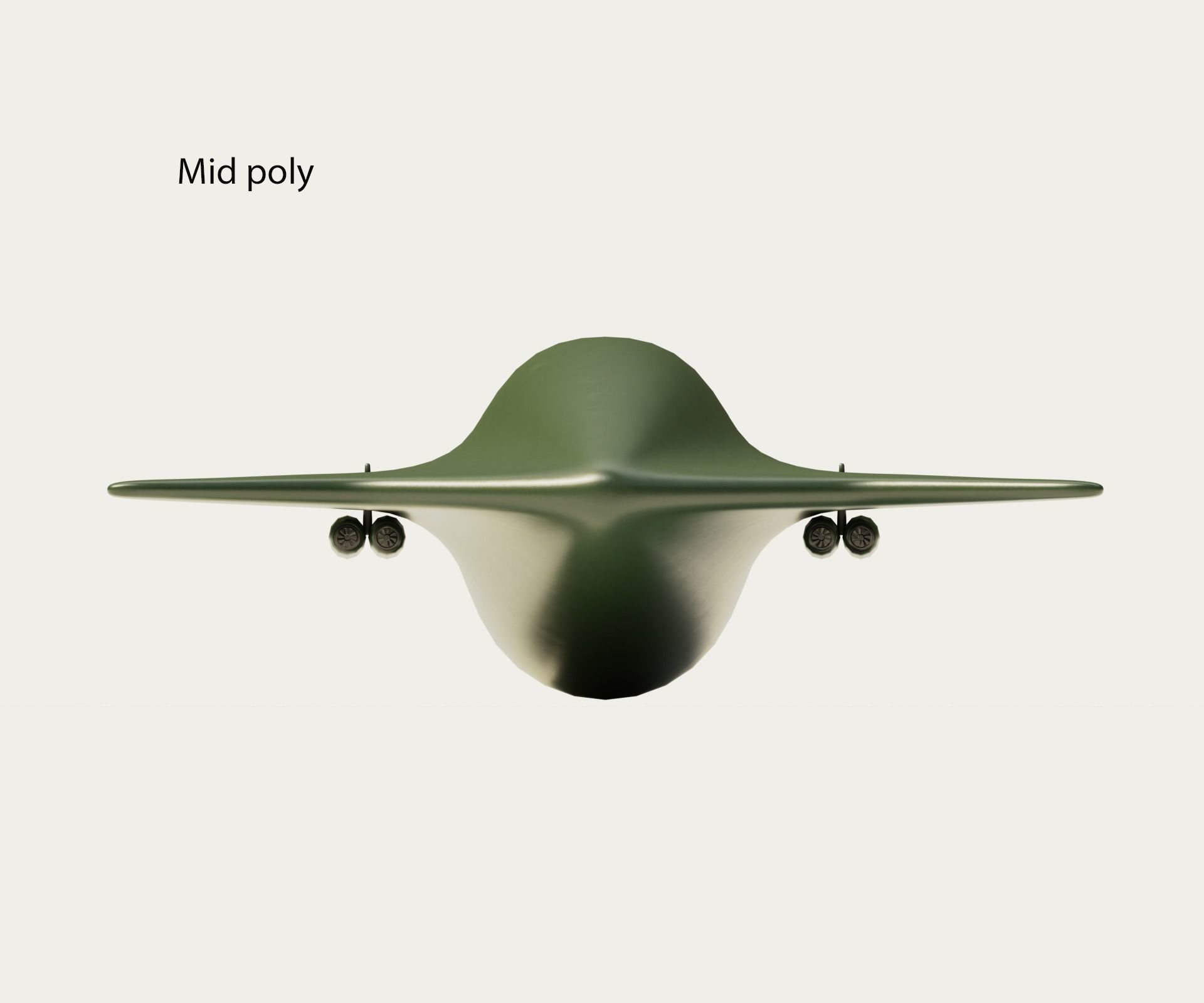 Cartoon Bomber Airplane Low-poly 3D model_8