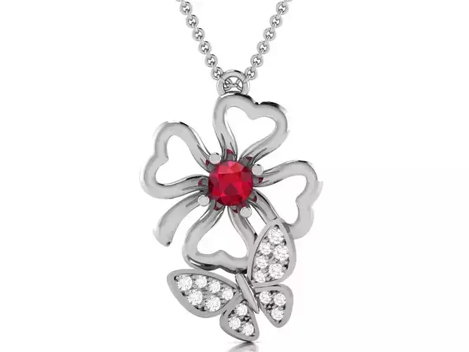 Solitaire Women butterfly Pendants 