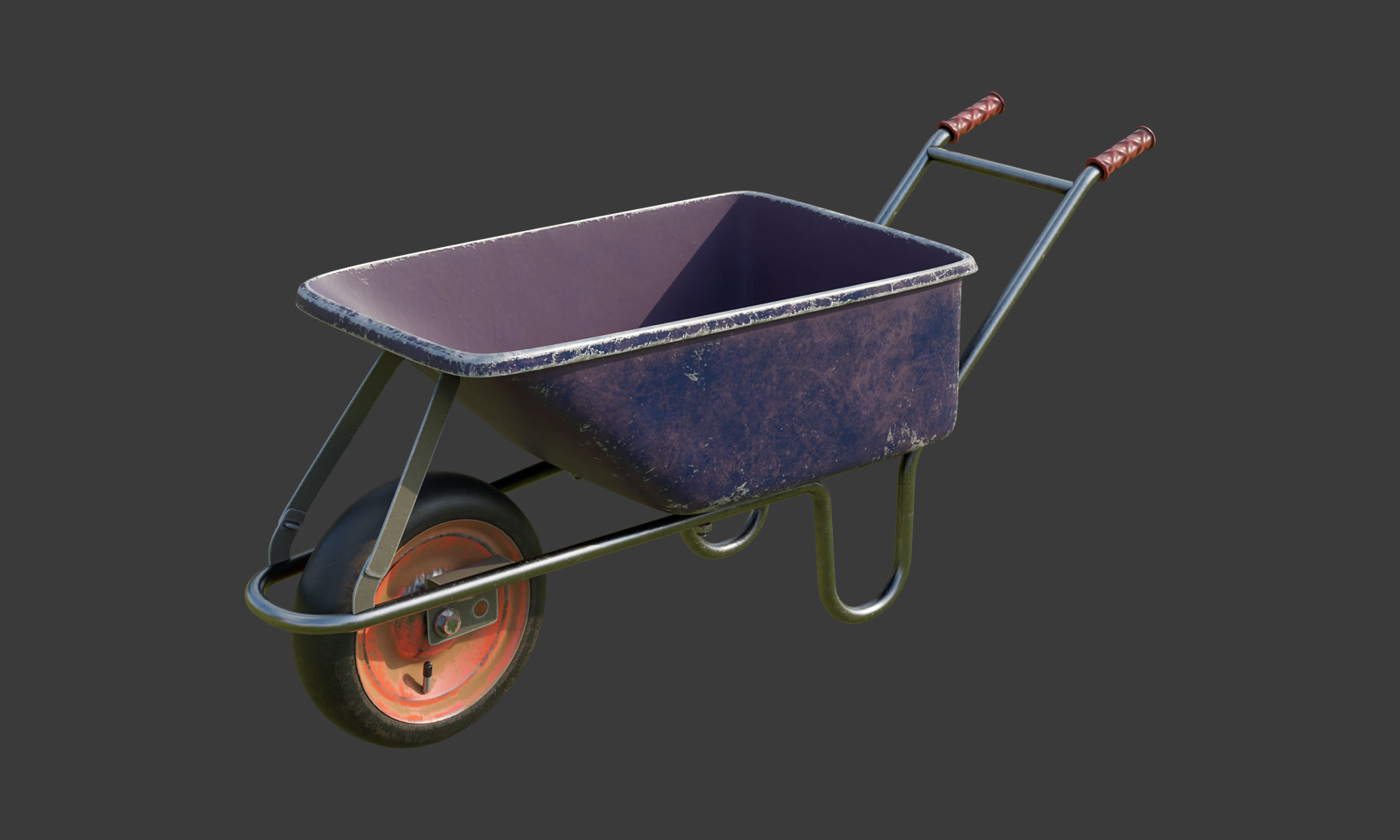 Shovel Spading Fork and Wheelbarrow Collection  3D model_4