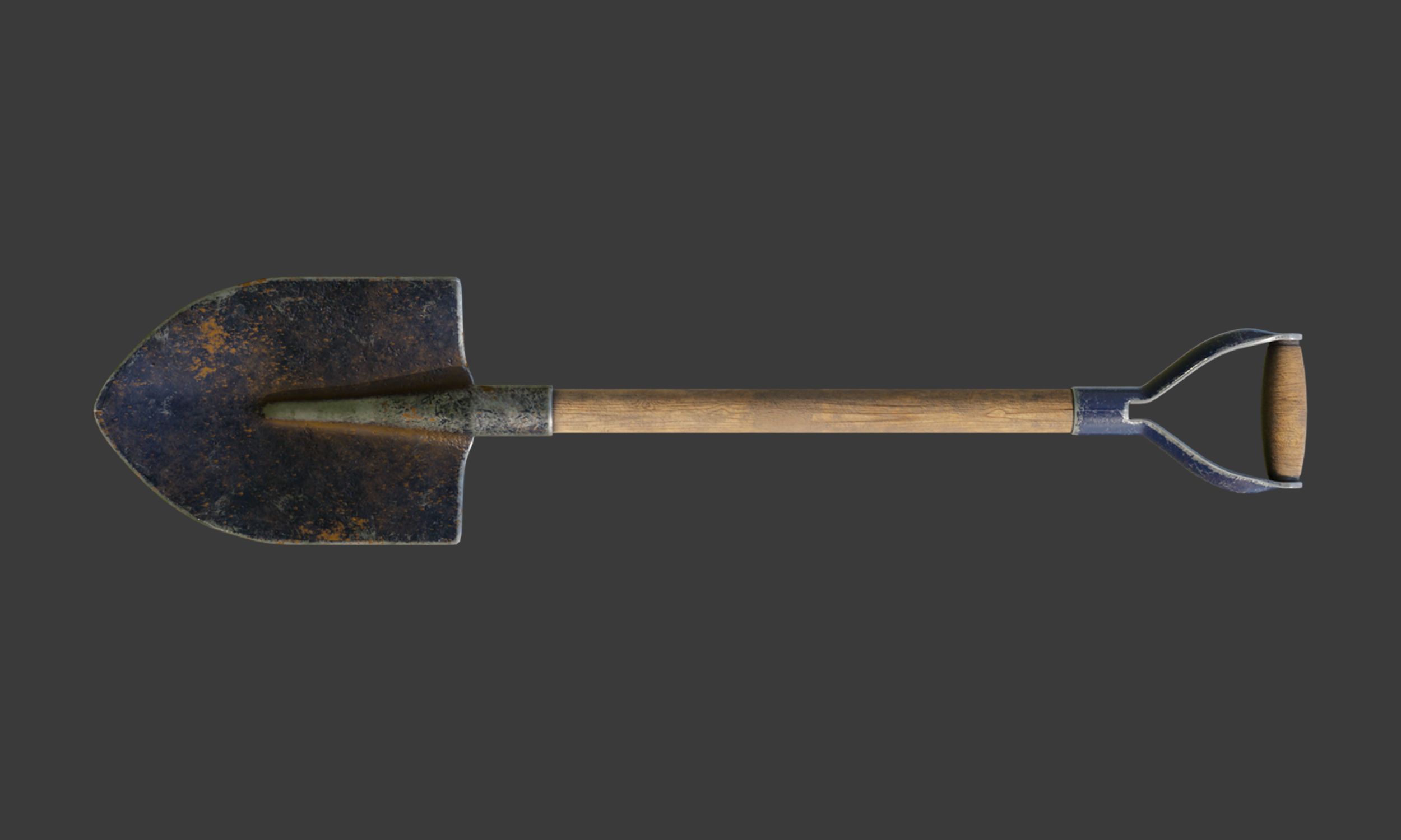 Shovel Spading Fork and Wheelbarrow Collection  3D model_5
