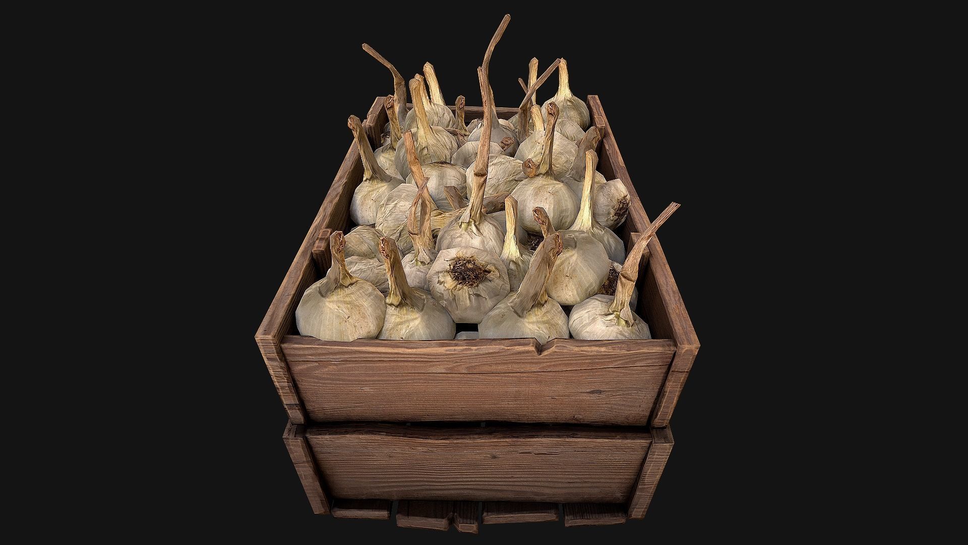 Garlic Box Crate Stand Low-poly 3D model_17