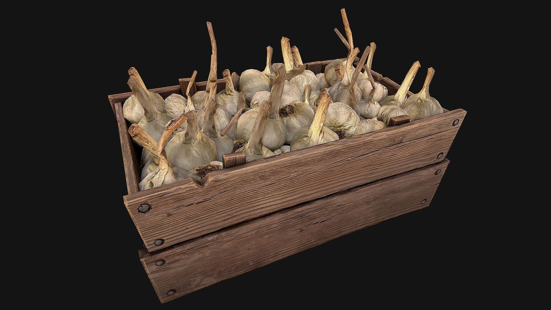 Garlic Box Crate Stand Low-poly 3D model_19