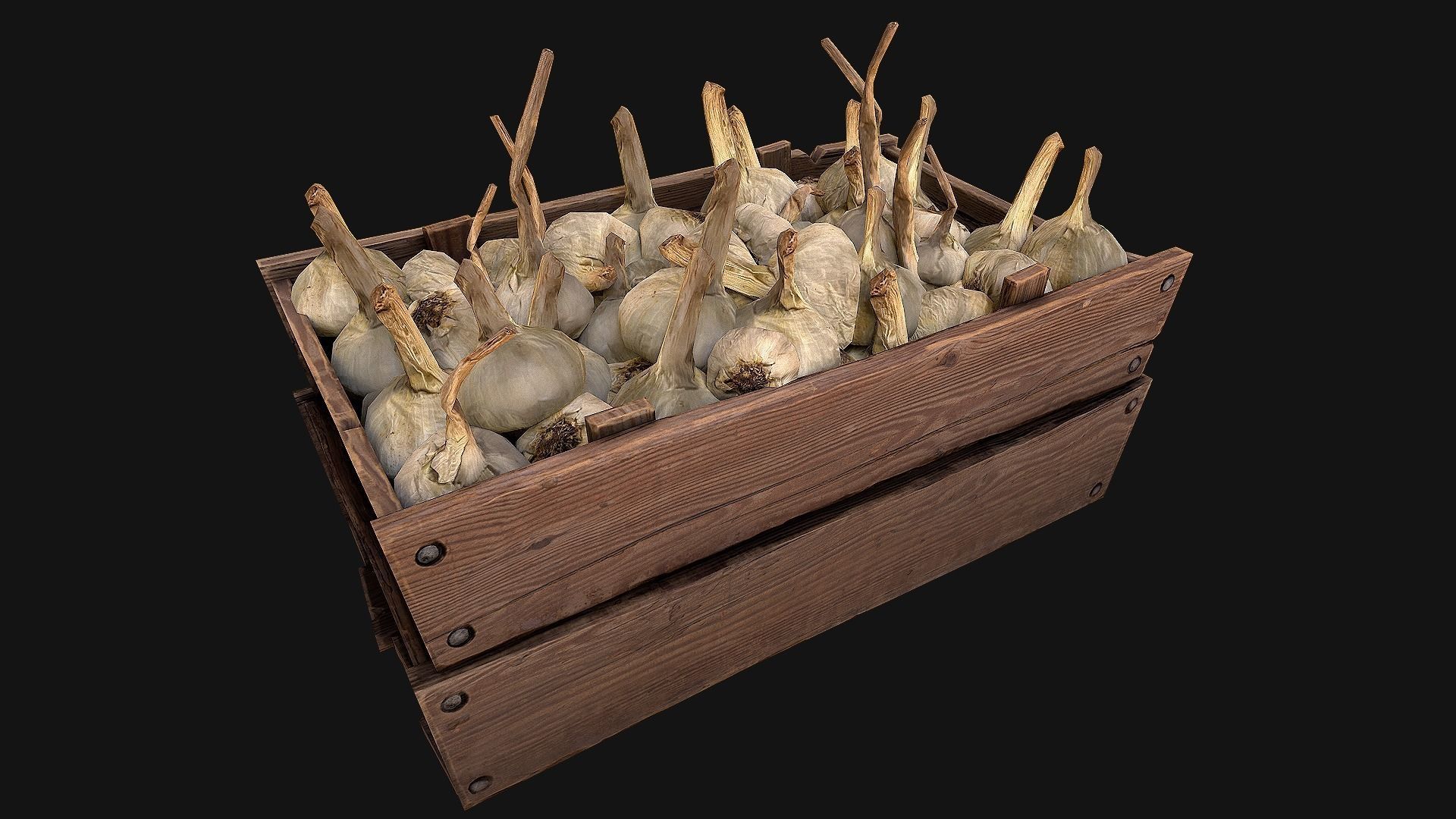 Garlic Box Crate Stand Low-poly 3D model_16
