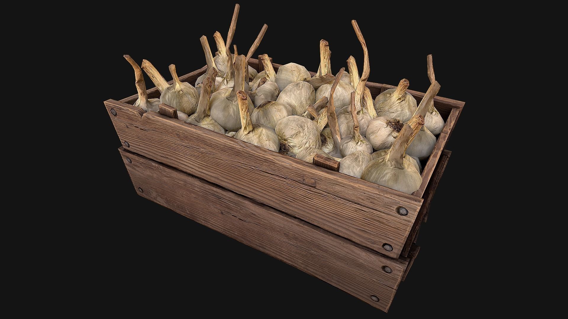 Garlic Box Crate Stand Low-poly 3D model_18