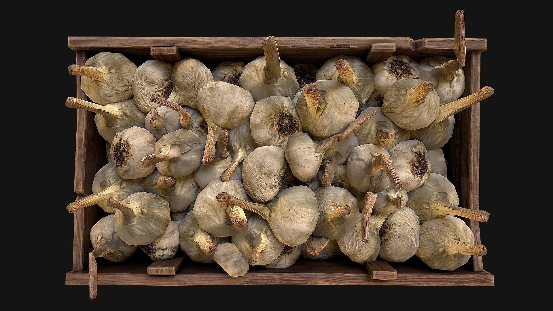 Garlic Box Crate Stand Low-poly 3D model_13