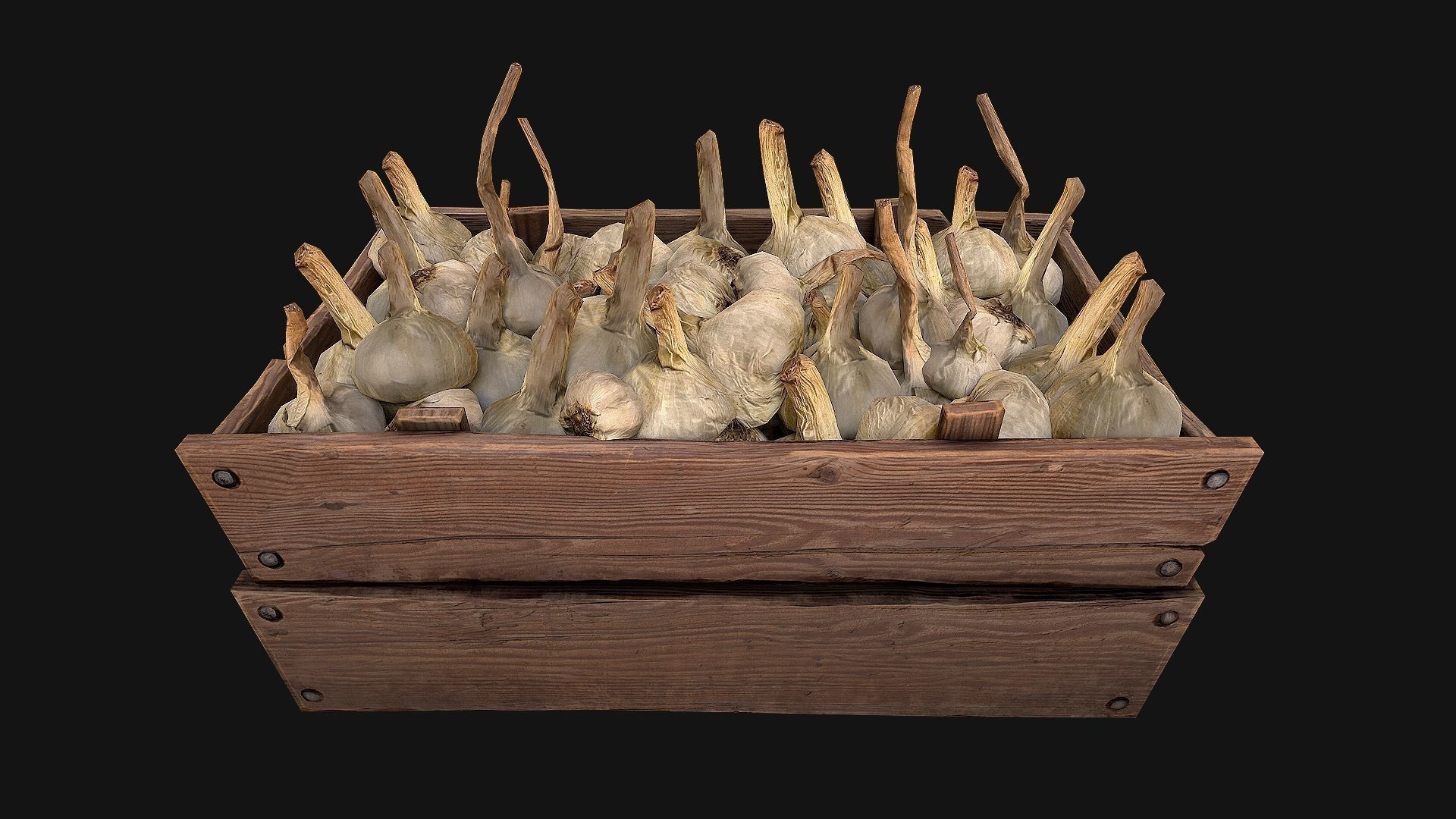 Garlic Box Crate Stand Low-poly 3D model_15