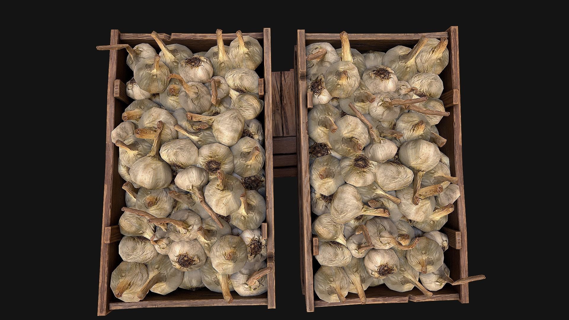 Garlic Box Crate Stand Low-poly 3D model_11