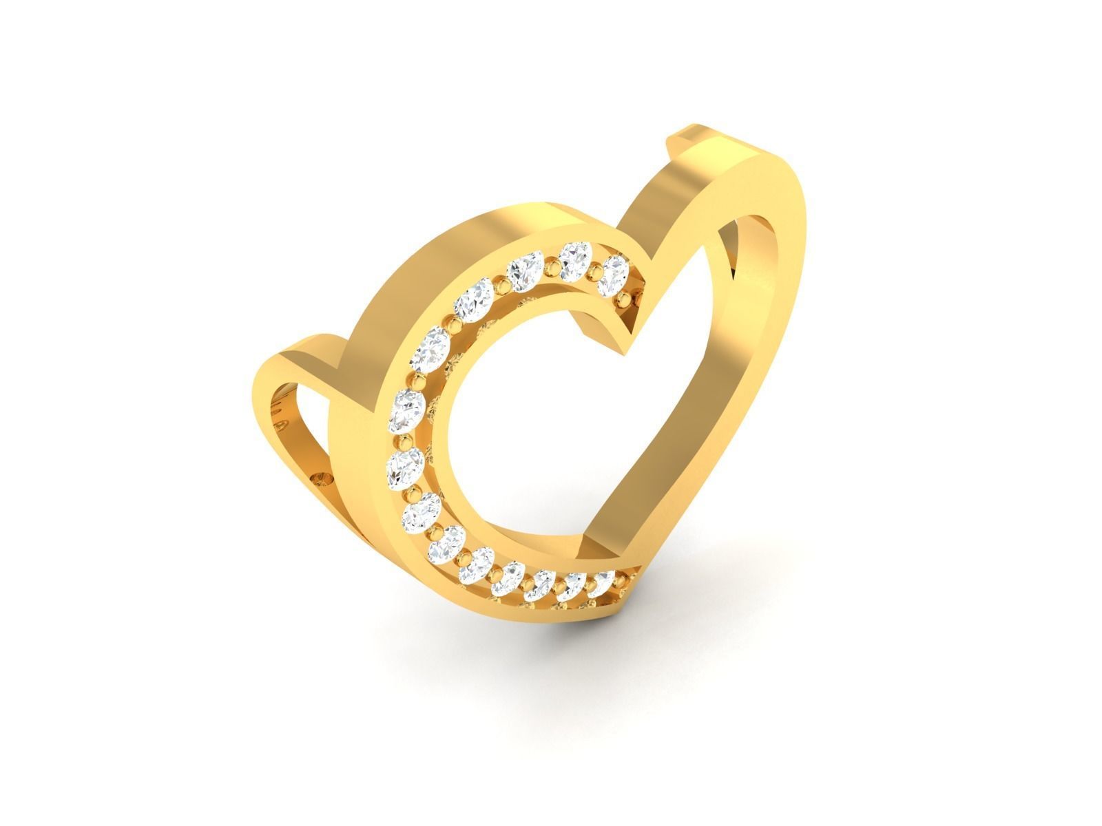 Solitaire Heart Pendants 3D print model_10