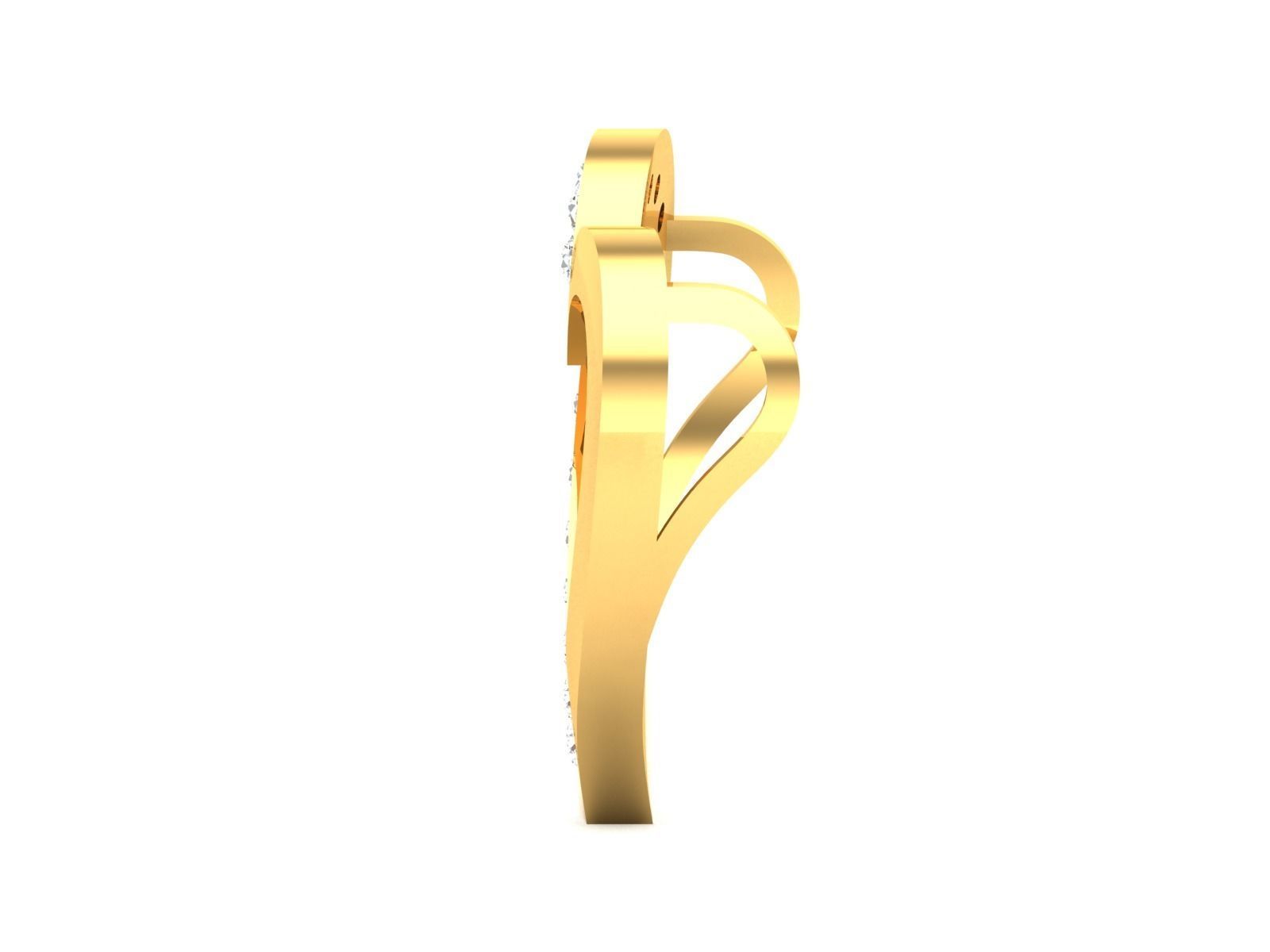 Solitaire Heart Pendants 3D print model_12