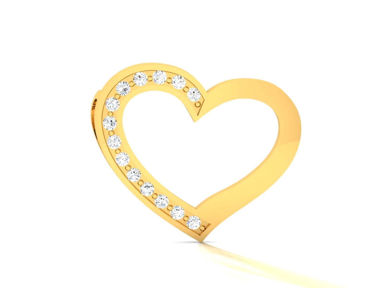 Solitaire Heart Pendants 3D print model_8