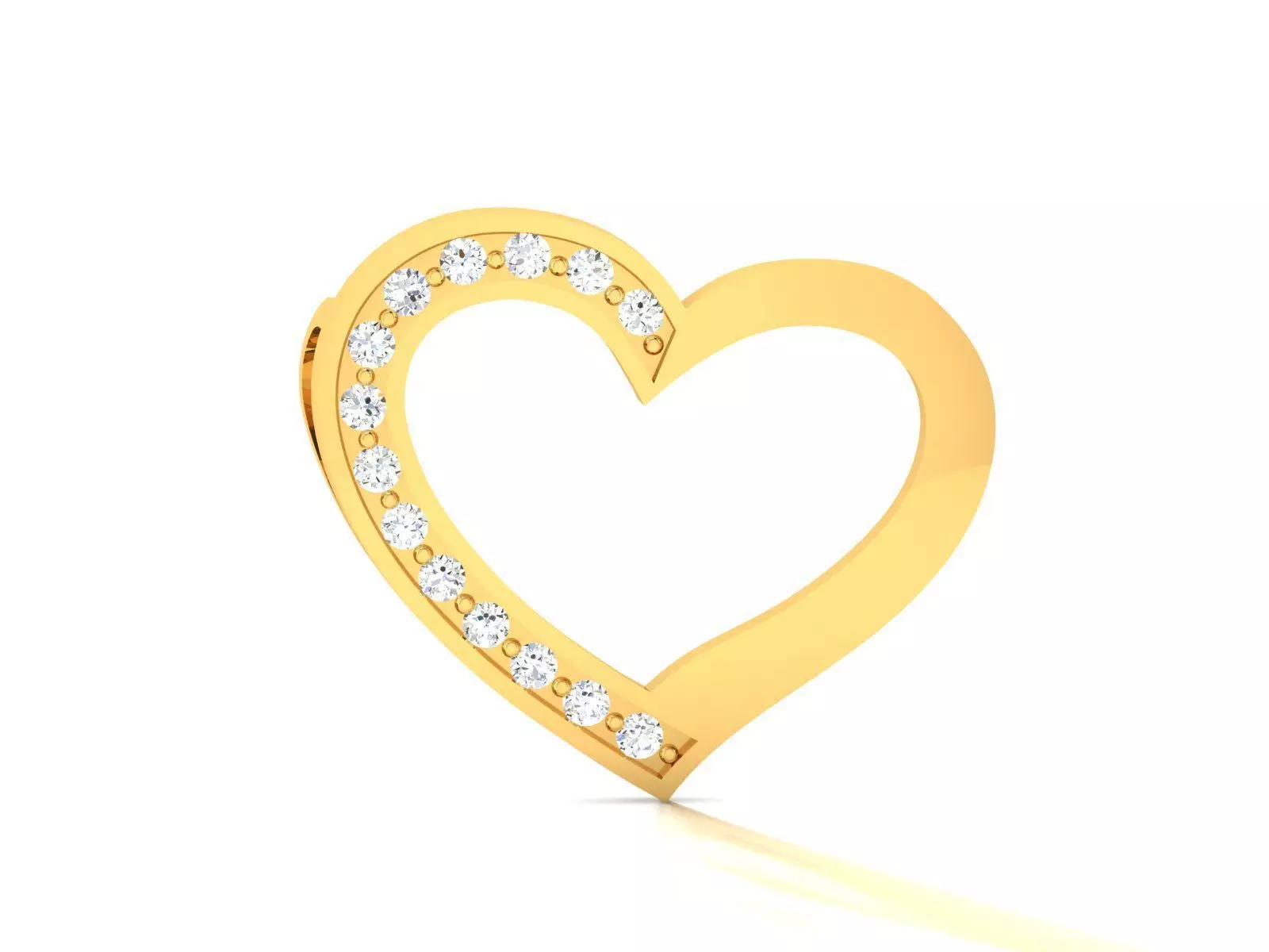 Solitaire Heart Pendants 3D print model_0