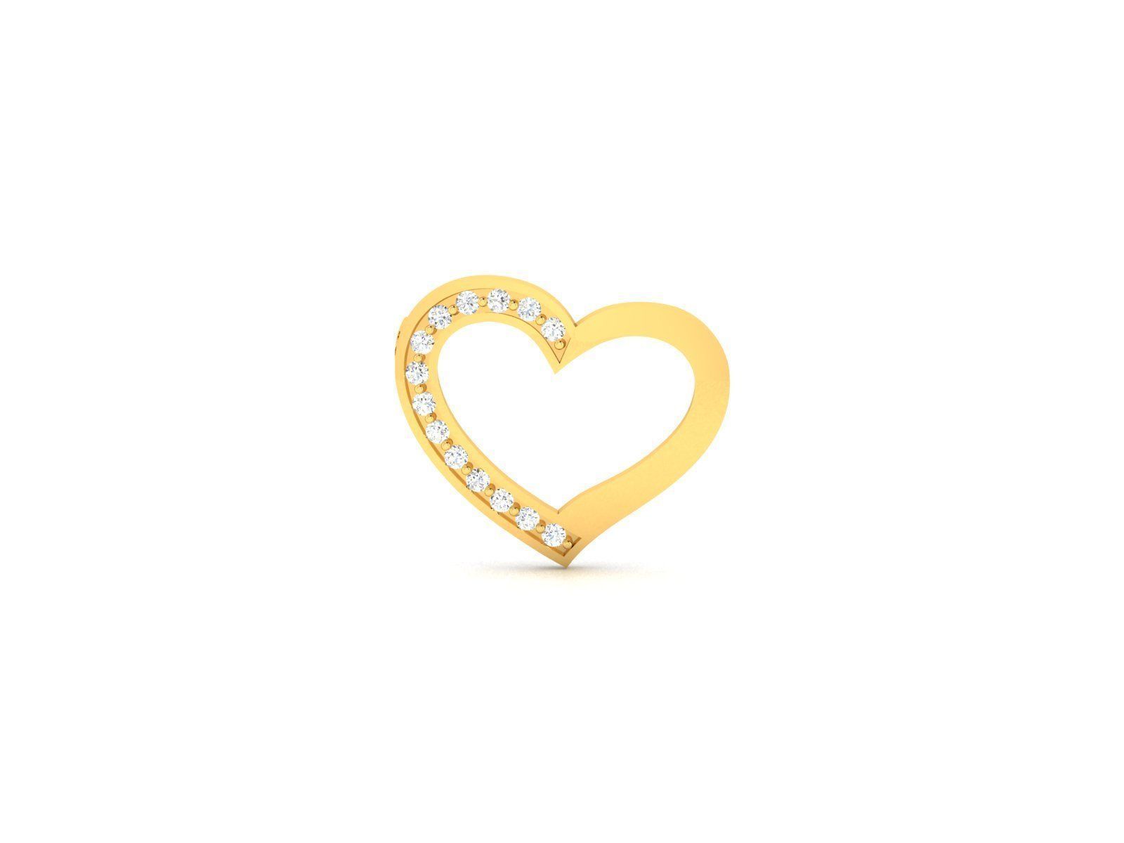 Solitaire Heart Pendants 3D print model_3