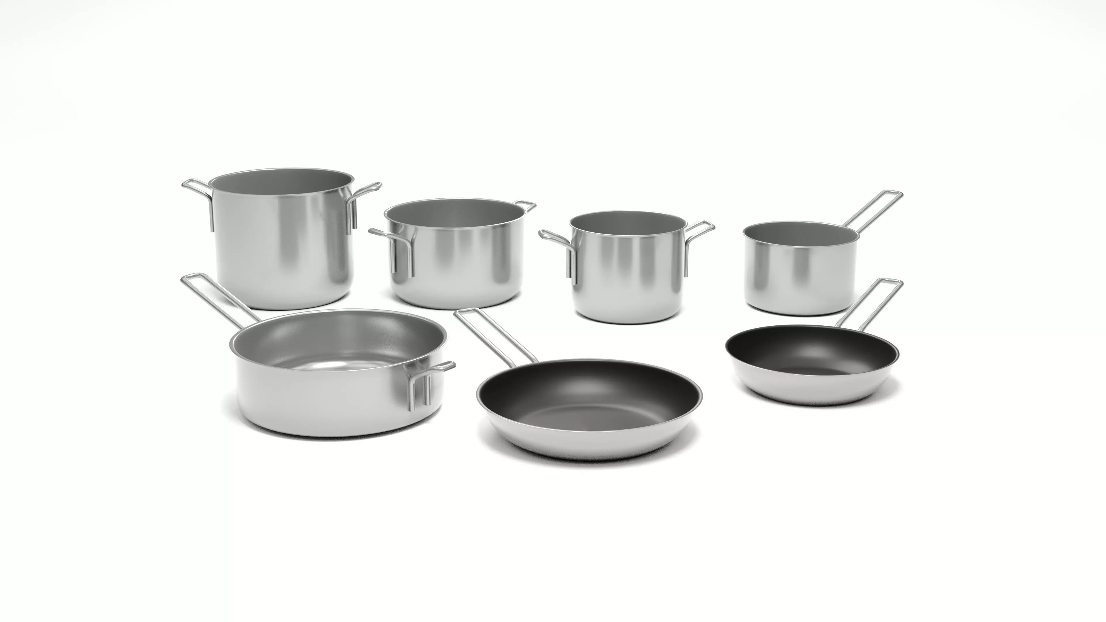 Realistic Kitchen Pots and Pans 3D model