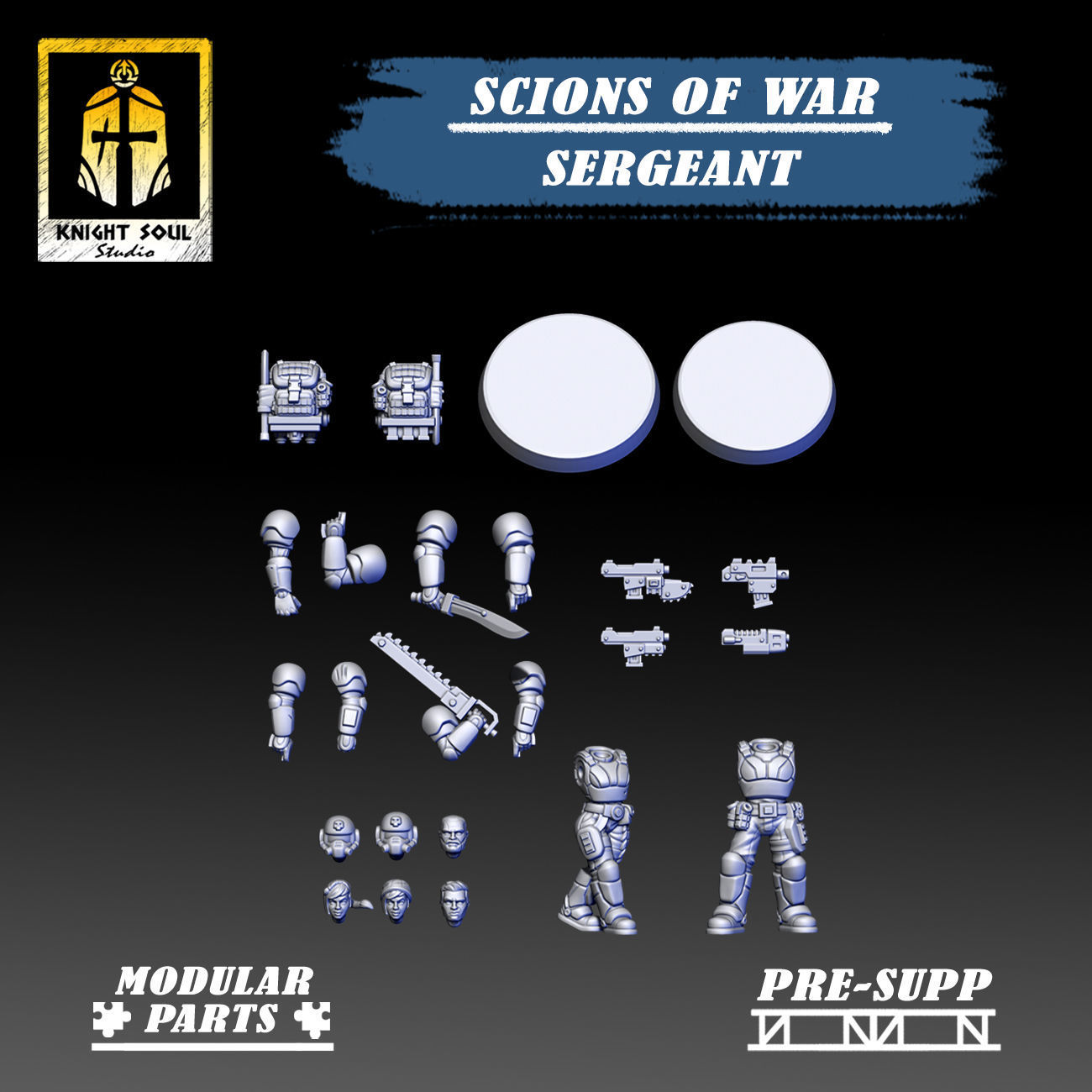 Scions of War Sergeant 3D print model_2