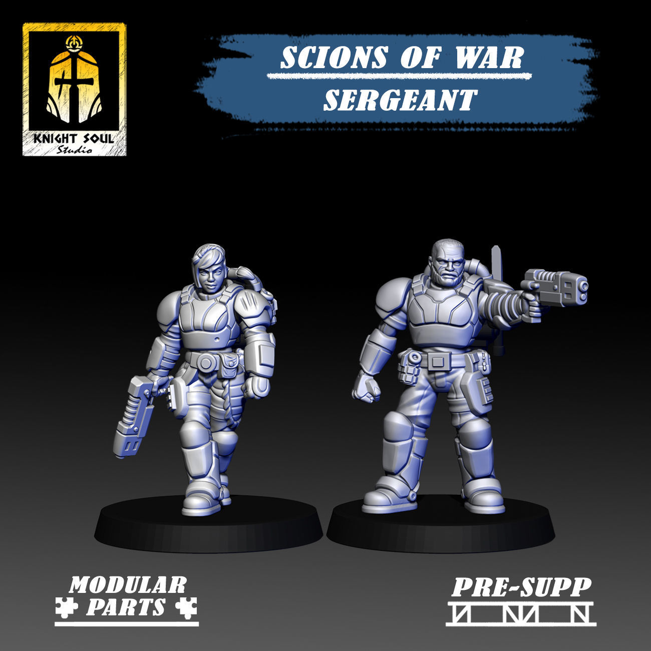 Scions of War Sergeant 3D print model_1