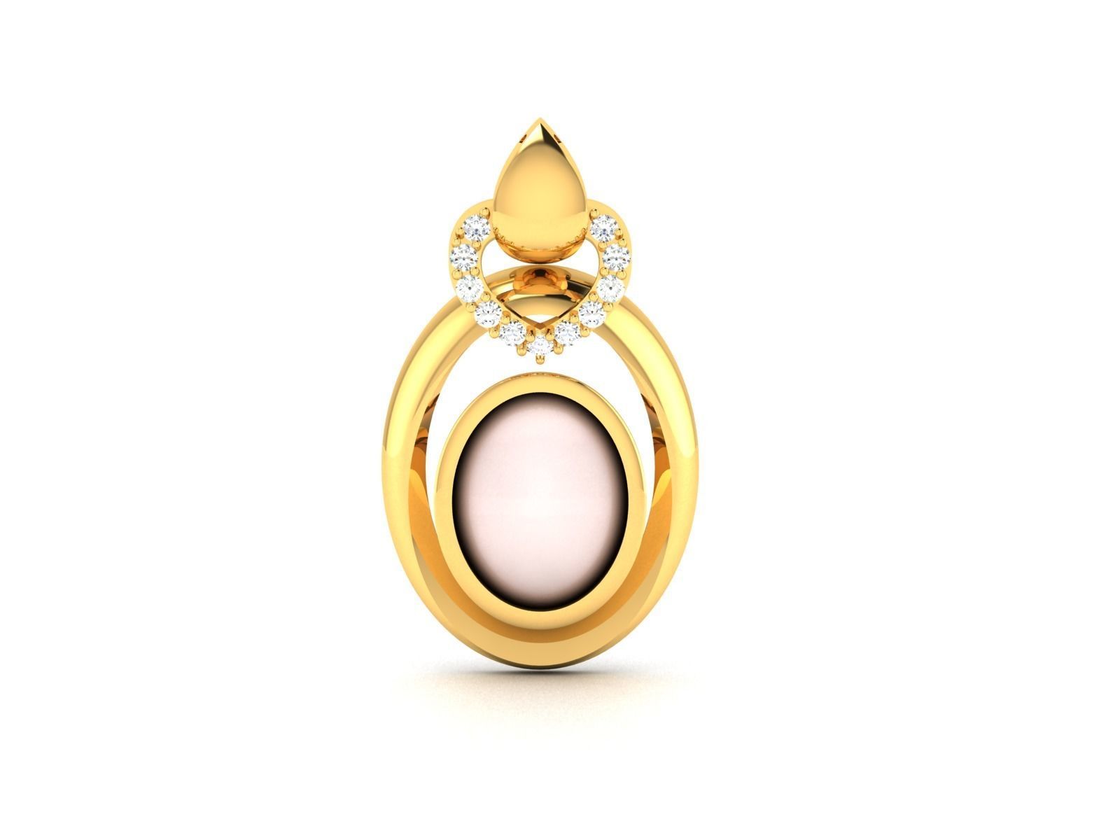 Solitaire Opal Stone Pendants  3D print model_3