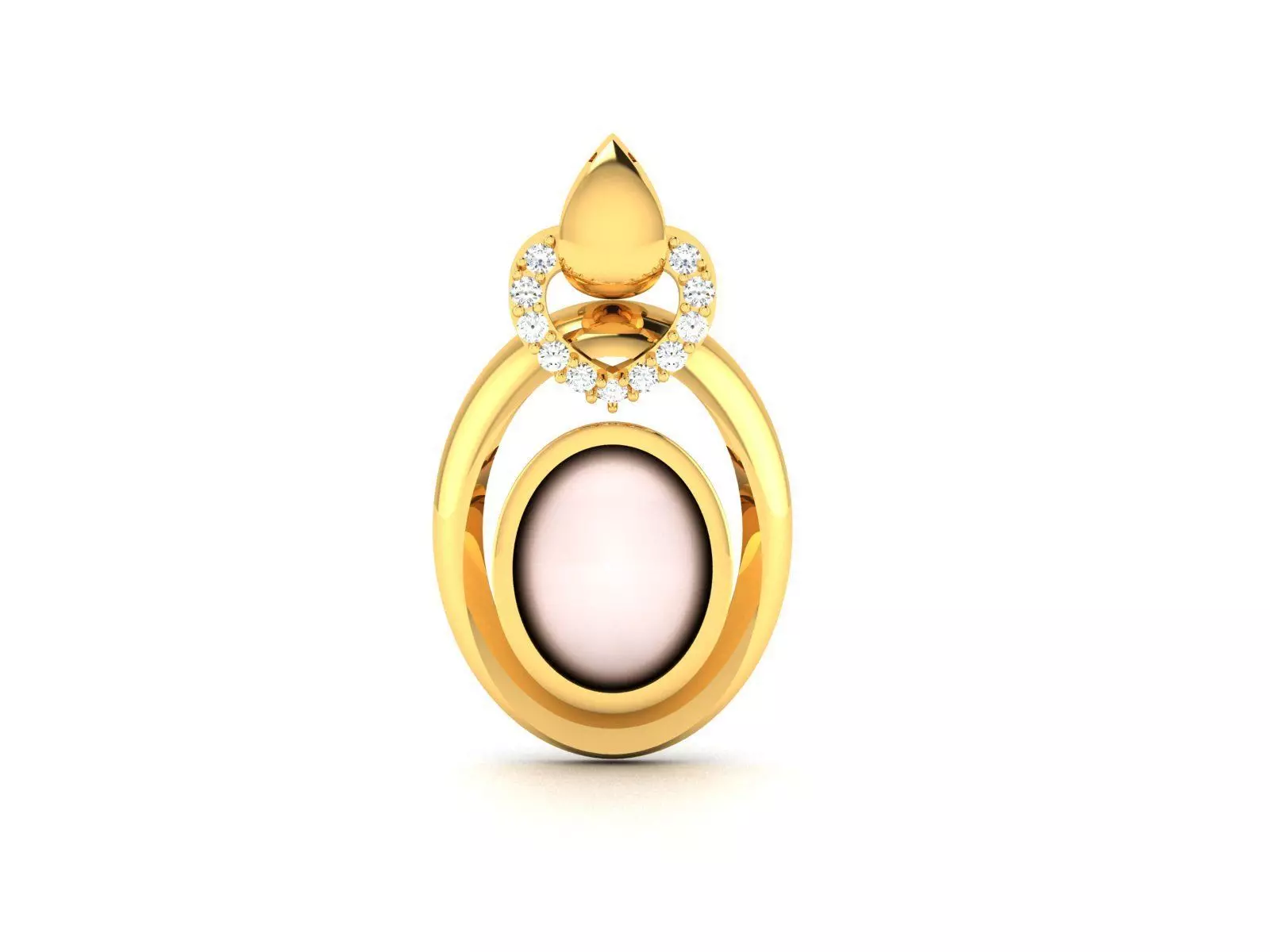 Solitaire Opal Stone Pendants  3D print model_0