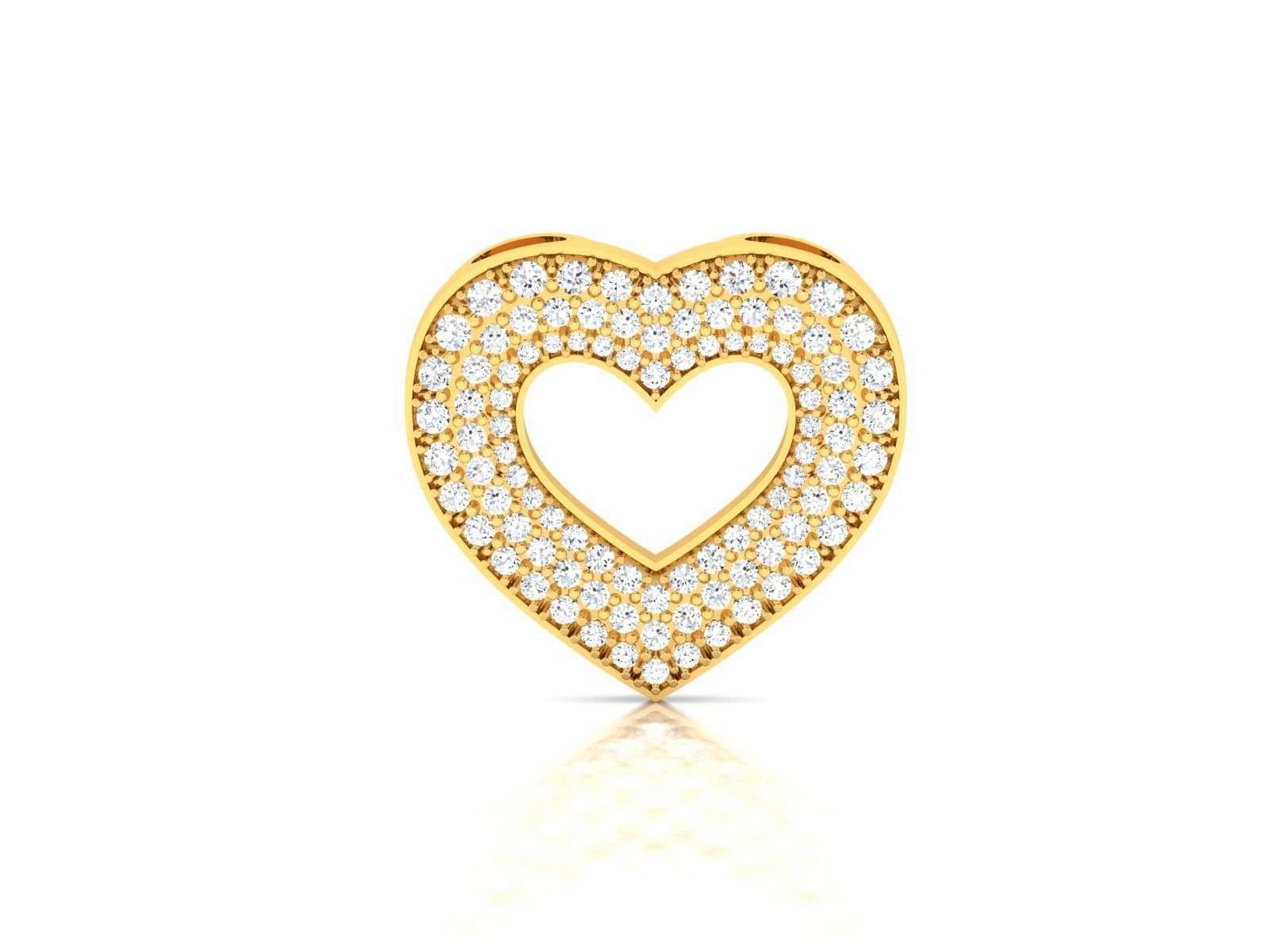 Solitaire Heart Pendants 3D print model_7