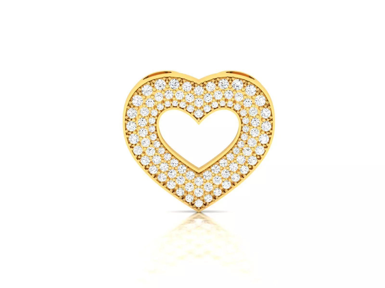 Solitaire Heart Pendants 3D print model_0