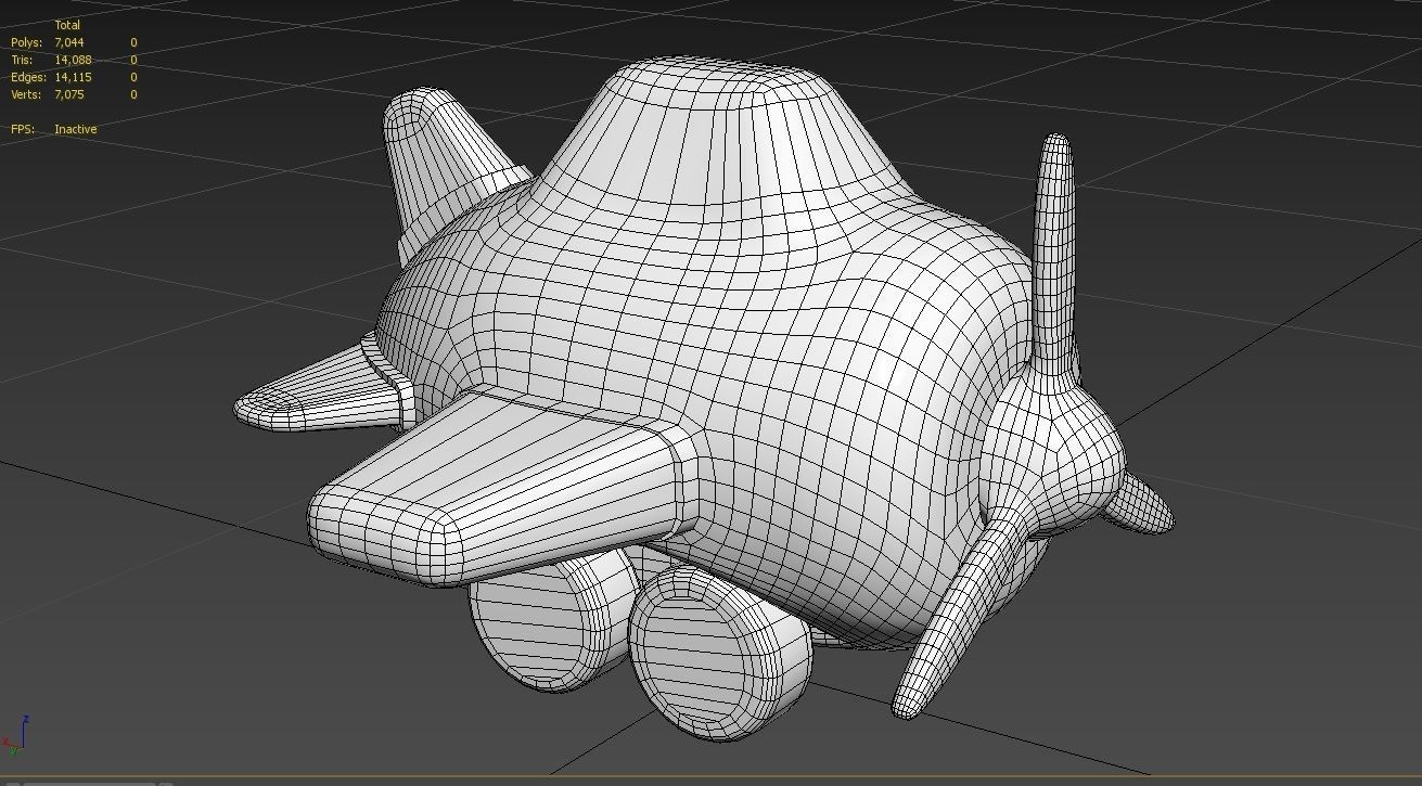 Toy Plane  01 Low-poly 3D model_15