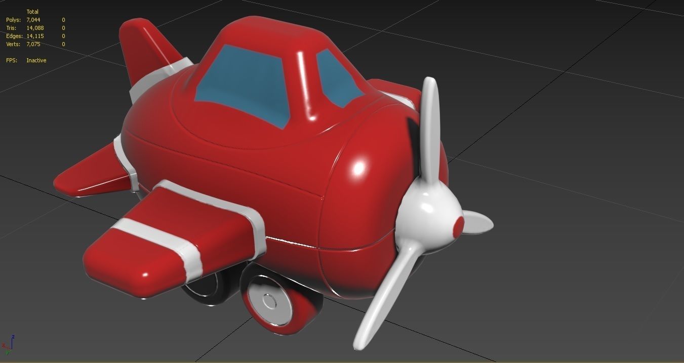 Toy Plane  01 Low-poly 3D model_18