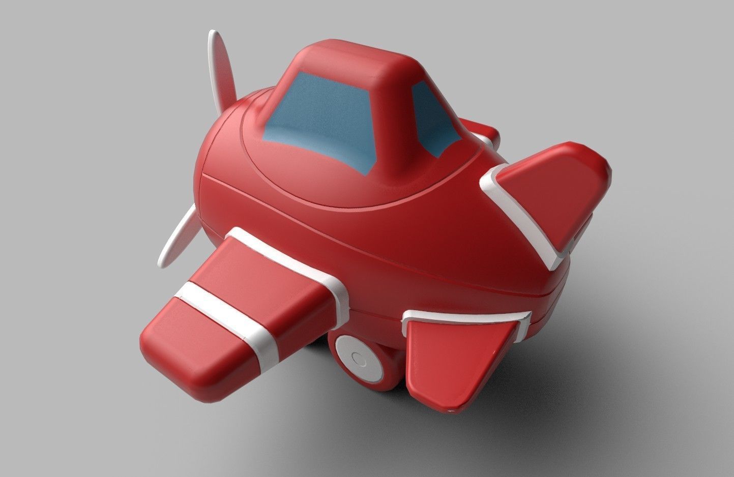 Toy Plane  01 Low-poly 3D model_8
