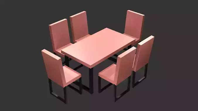 Table and Chairs with Square Leg Design