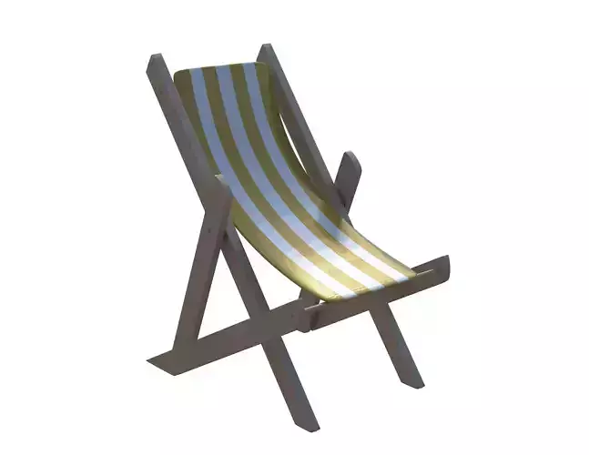 Beach Chair Relaxing time Low-poly 3D model