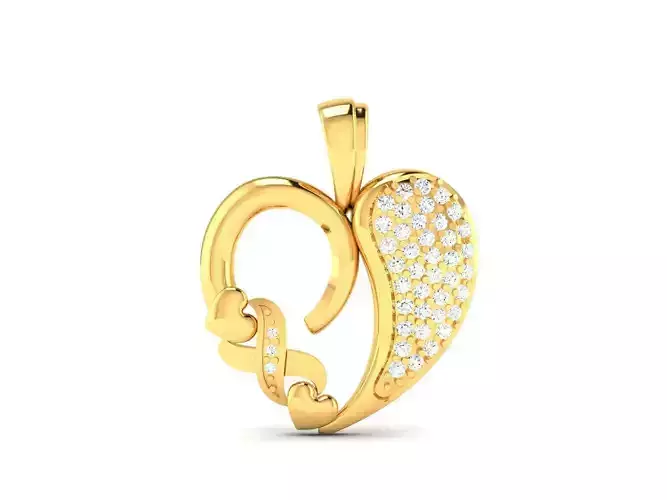 Solitaire Heart Pendants 