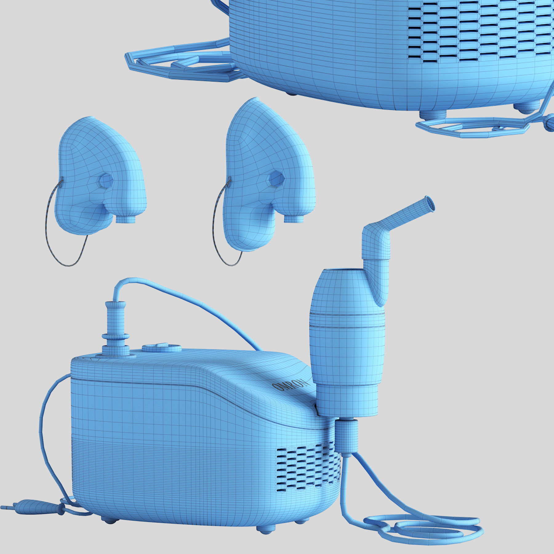 Compressor Nebulizer For Child and Adult NEC 101 Omron 3D model_7