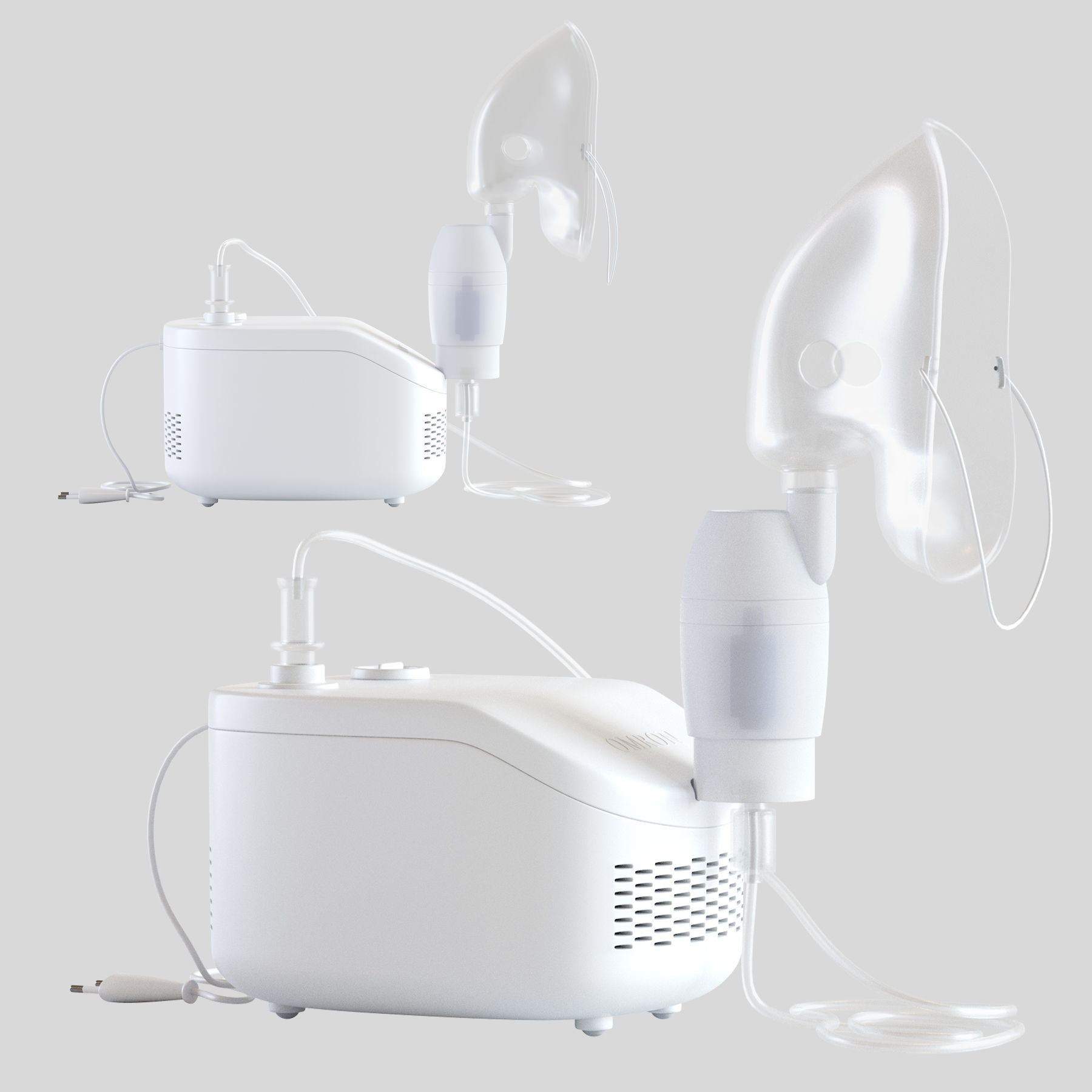 Compressor Nebulizer For Child and Adult NEC 101 Omron 3D model_2