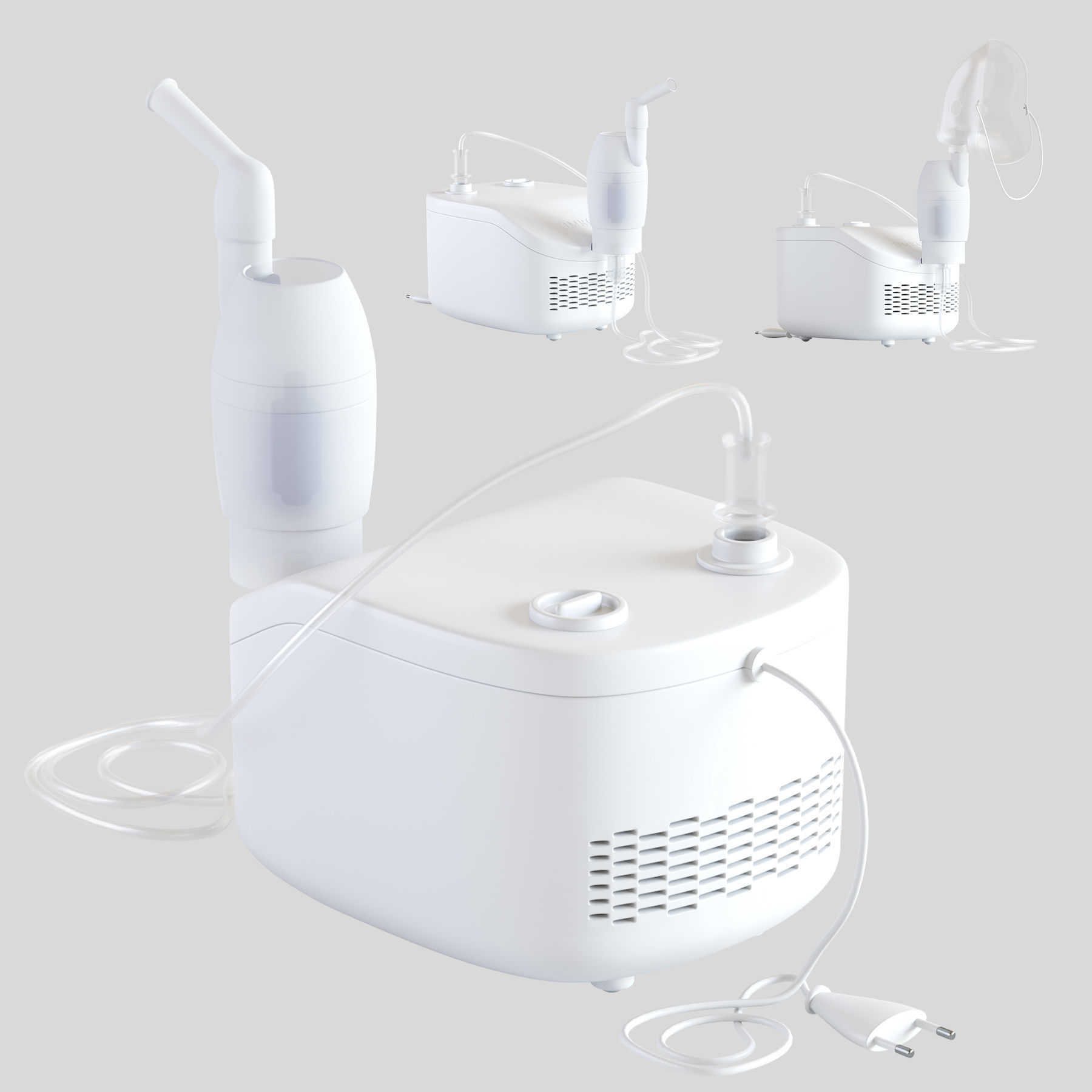 Compressor Nebulizer For Child and Adult NEC 101 Omron 3D model_5