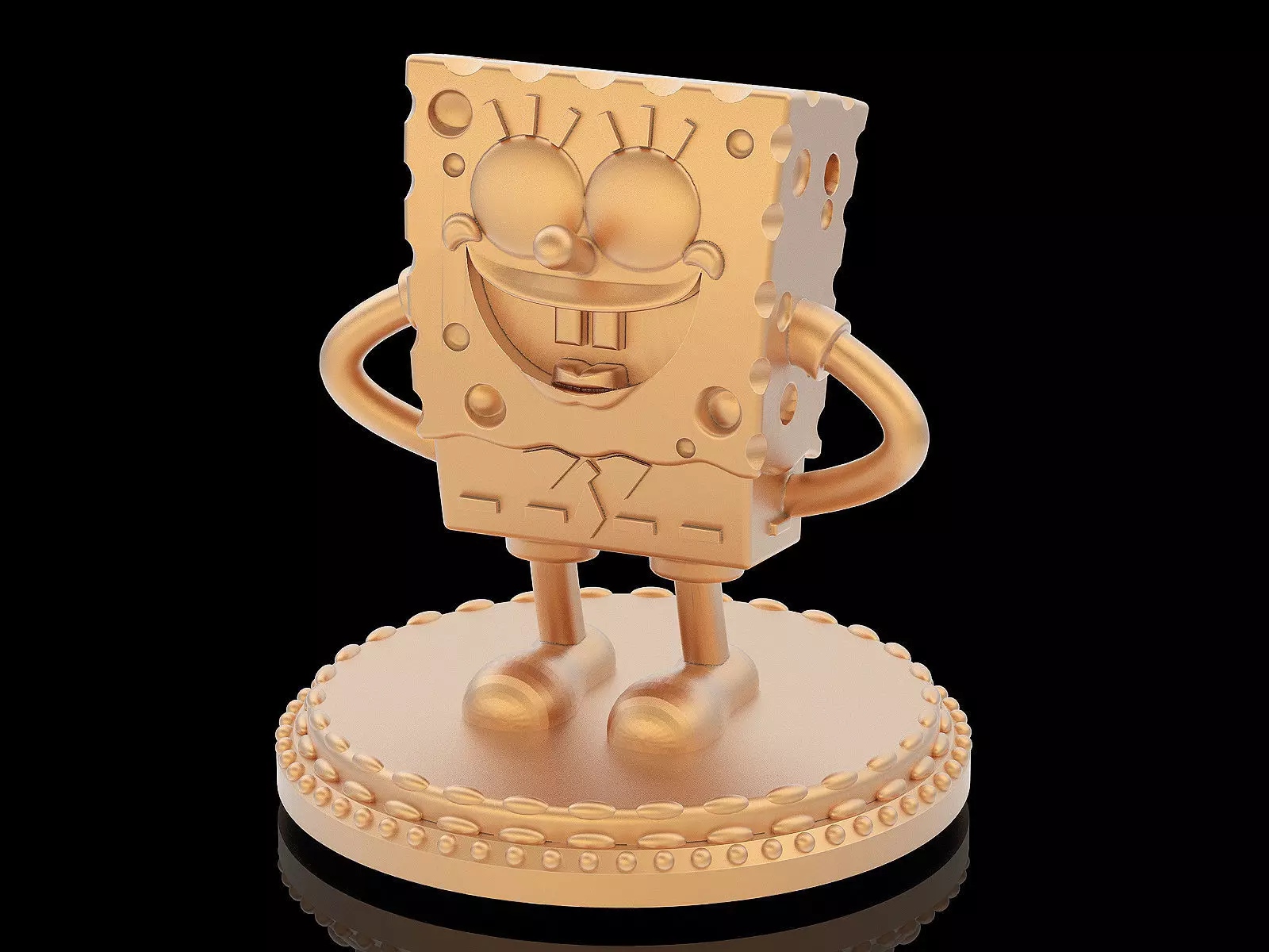 Statue Sponge Bob printable 3D gold silvermodel sterling 3D print model