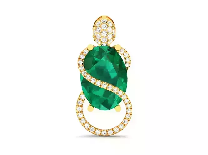 Solitaire Oval Diamond Pendants  3D print model