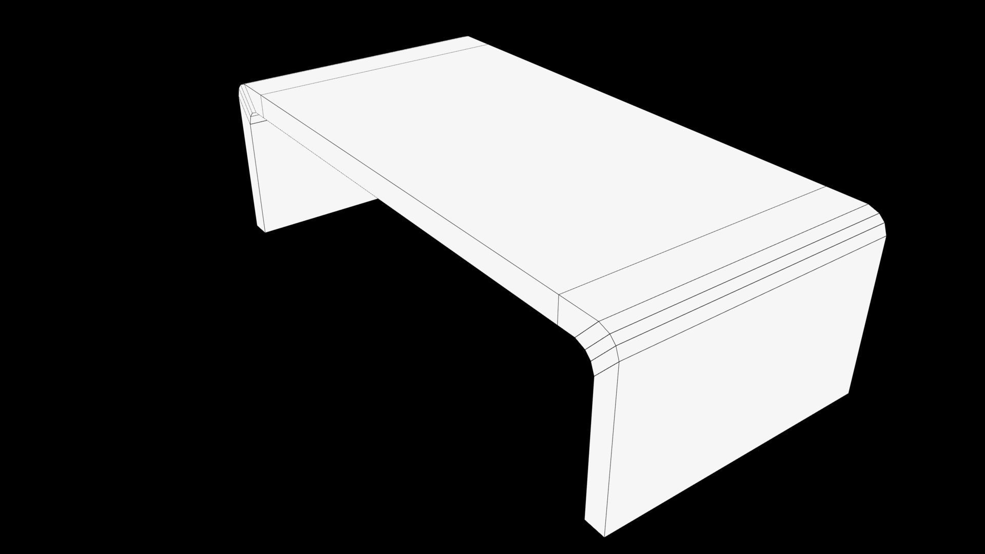 stool chair Low-poly 3D model_8