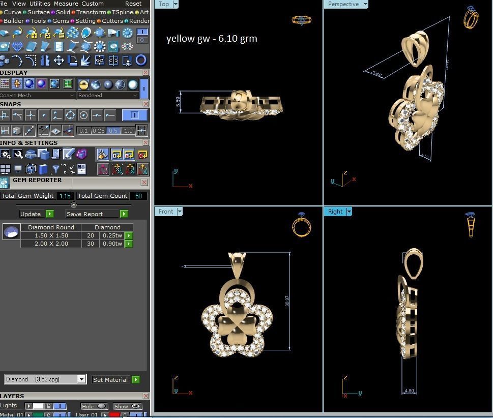 Solitaire Pendants 3D print model_15