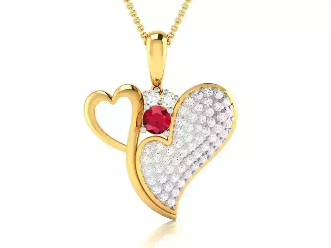 Solitaire Heart Pendants 