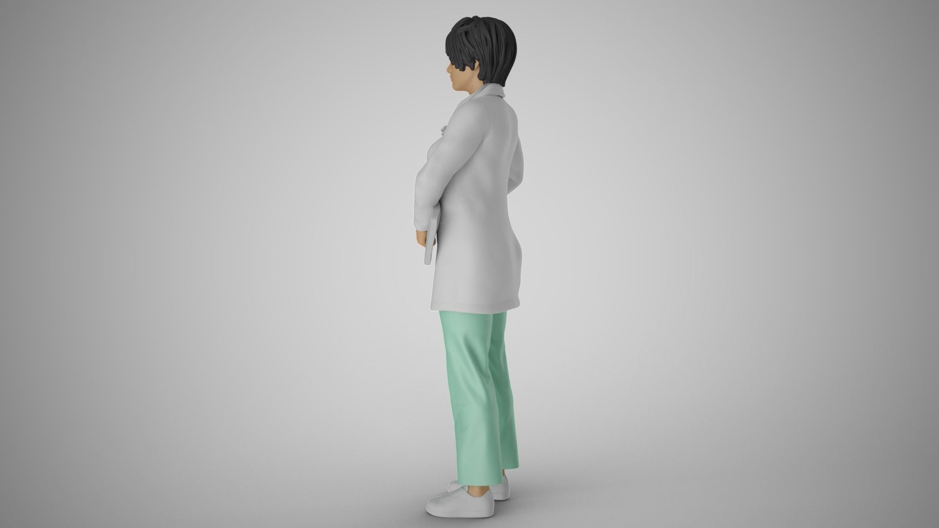 Paramedic female doctor 3D print model_8