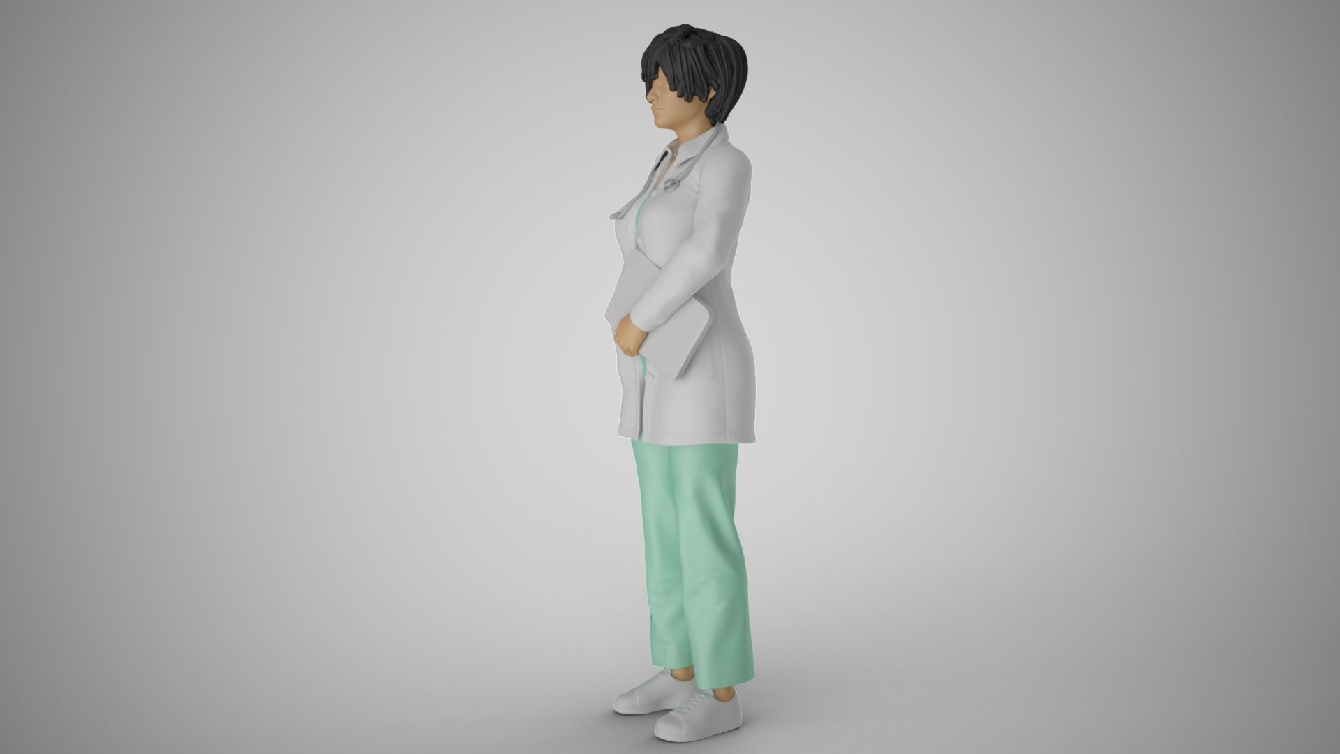 Paramedic female doctor 3D print model_9