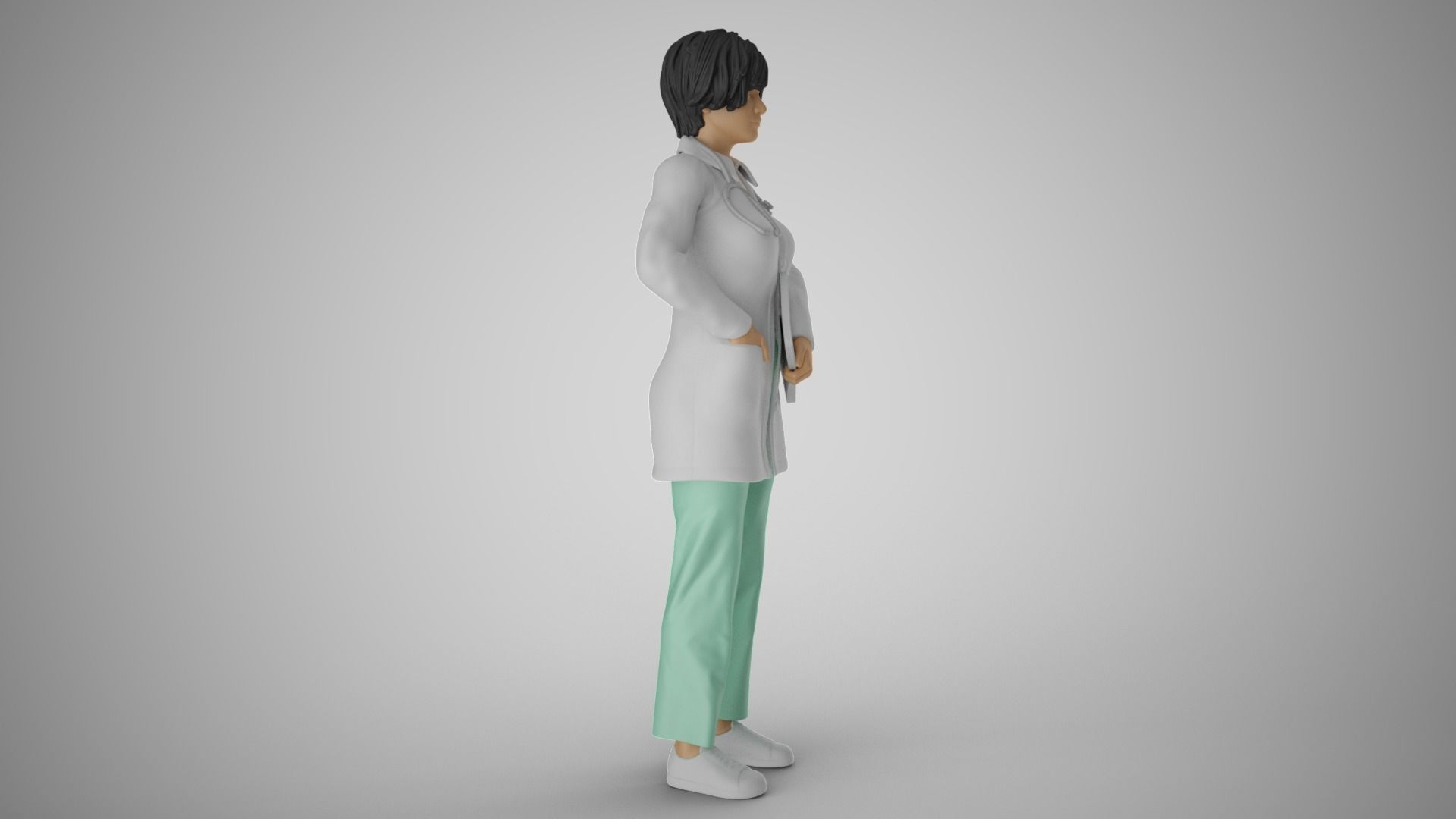 Paramedic female doctor 3D print model_4