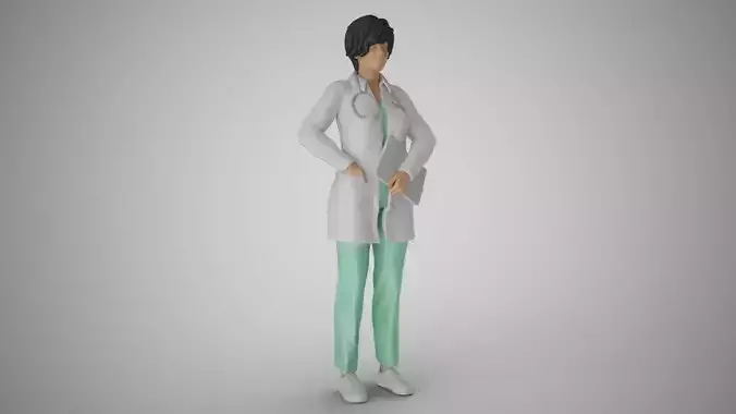 Paramedic female doctor 3D print model