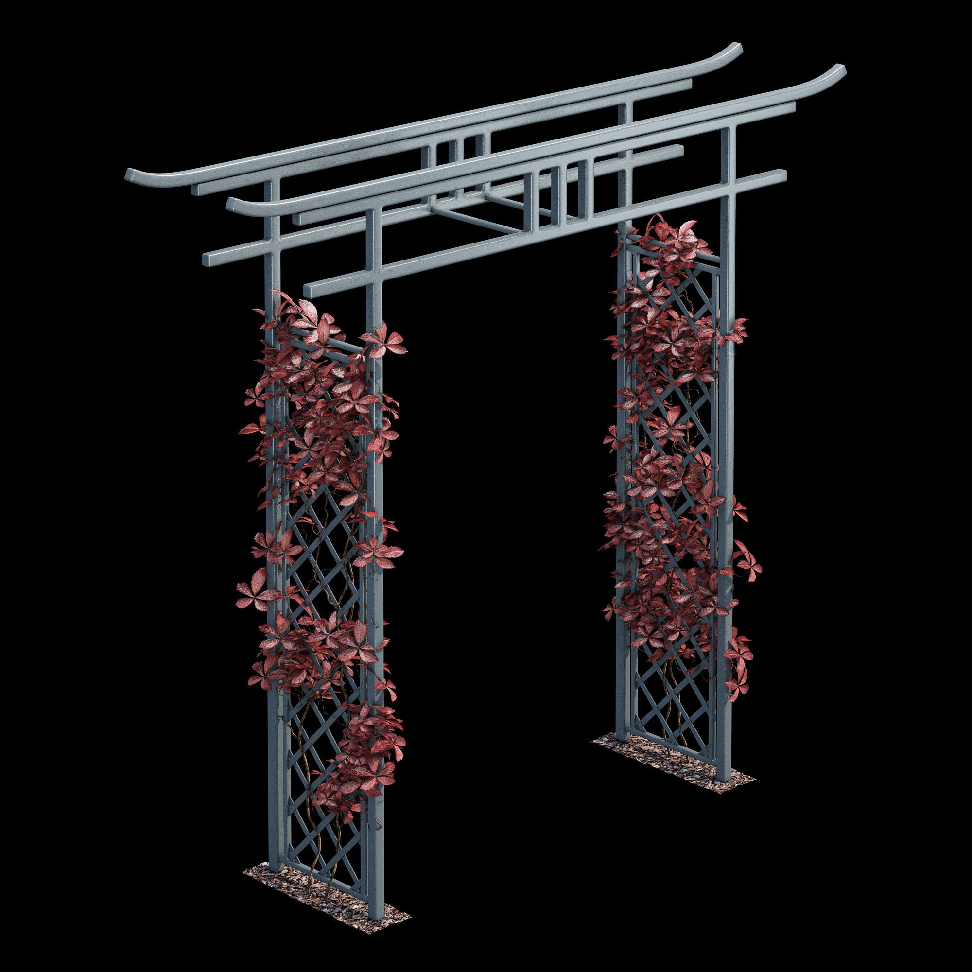Torii japanese gate 3D model_16