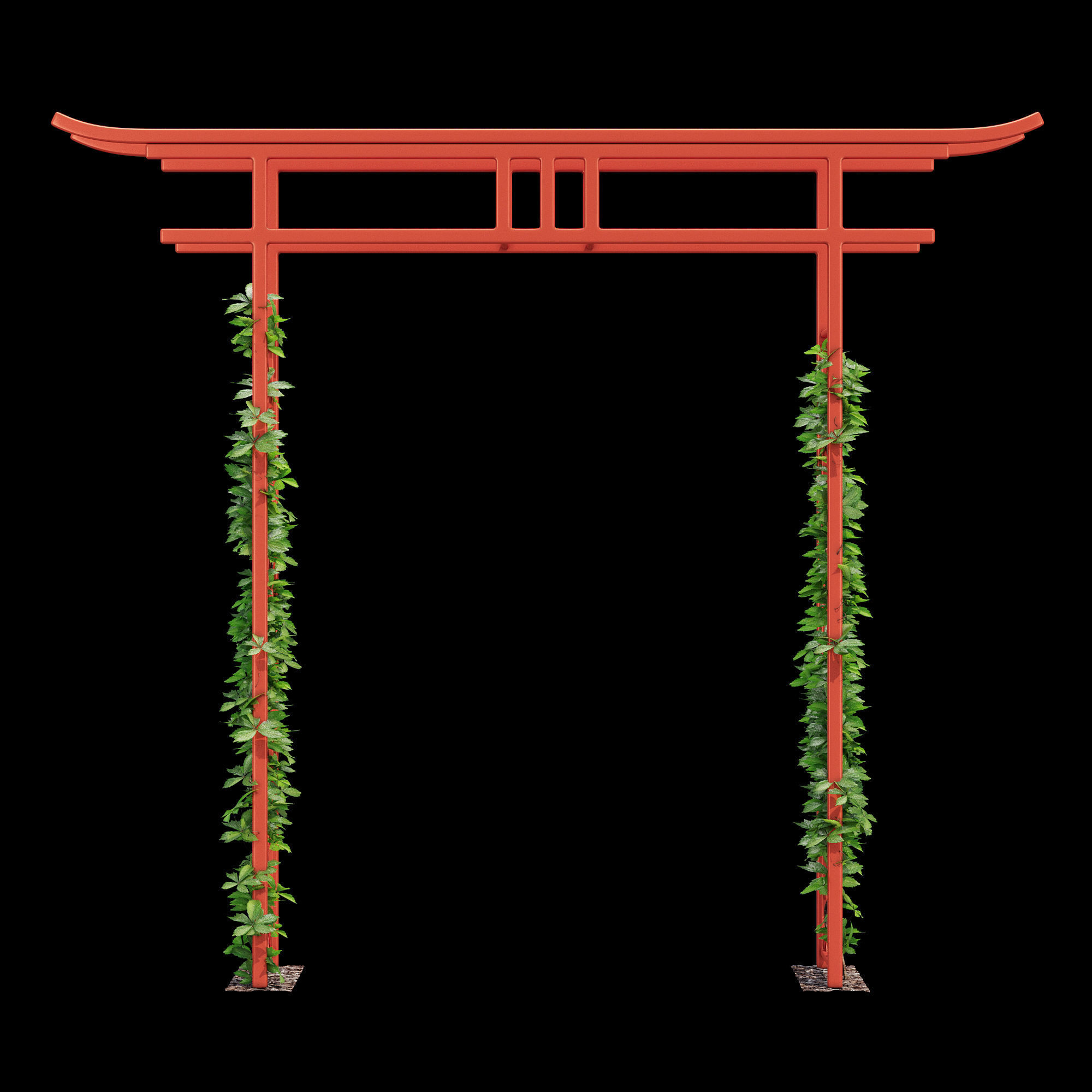 Torii japanese gate 3D model_9