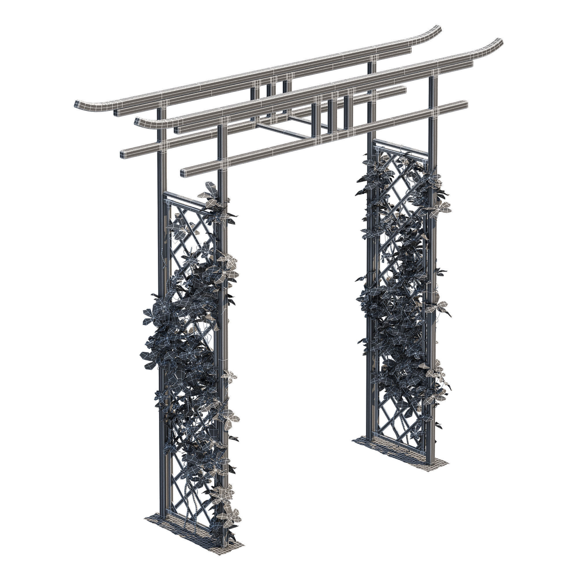 Torii japanese gate 3D model_8
