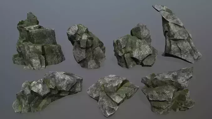 cliff rocks Low-poly 3D model