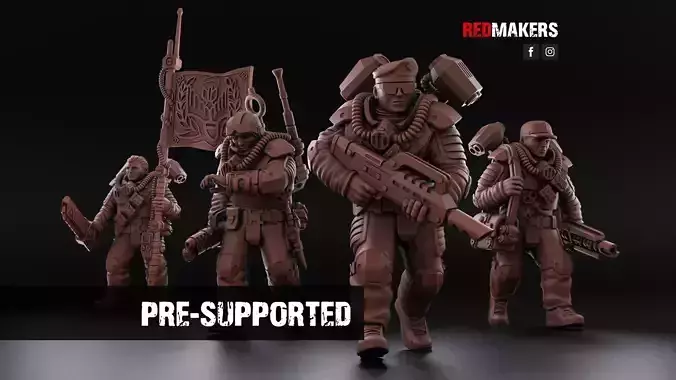 Airborne Division - Command Squad of the Imperial Force 3D print model