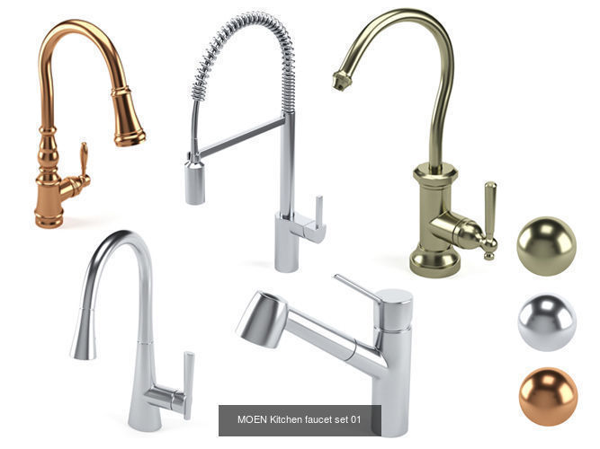 15 MOEN kitchen faucet - 5 KRAUS kitchen faucet 3D Model Collection_2