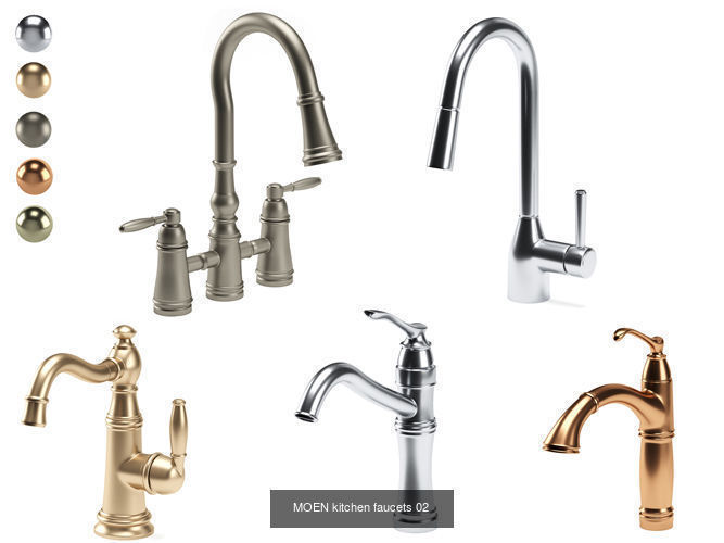 15 MOEN kitchen faucet - 5 KRAUS kitchen faucet 3D Model Collection_8