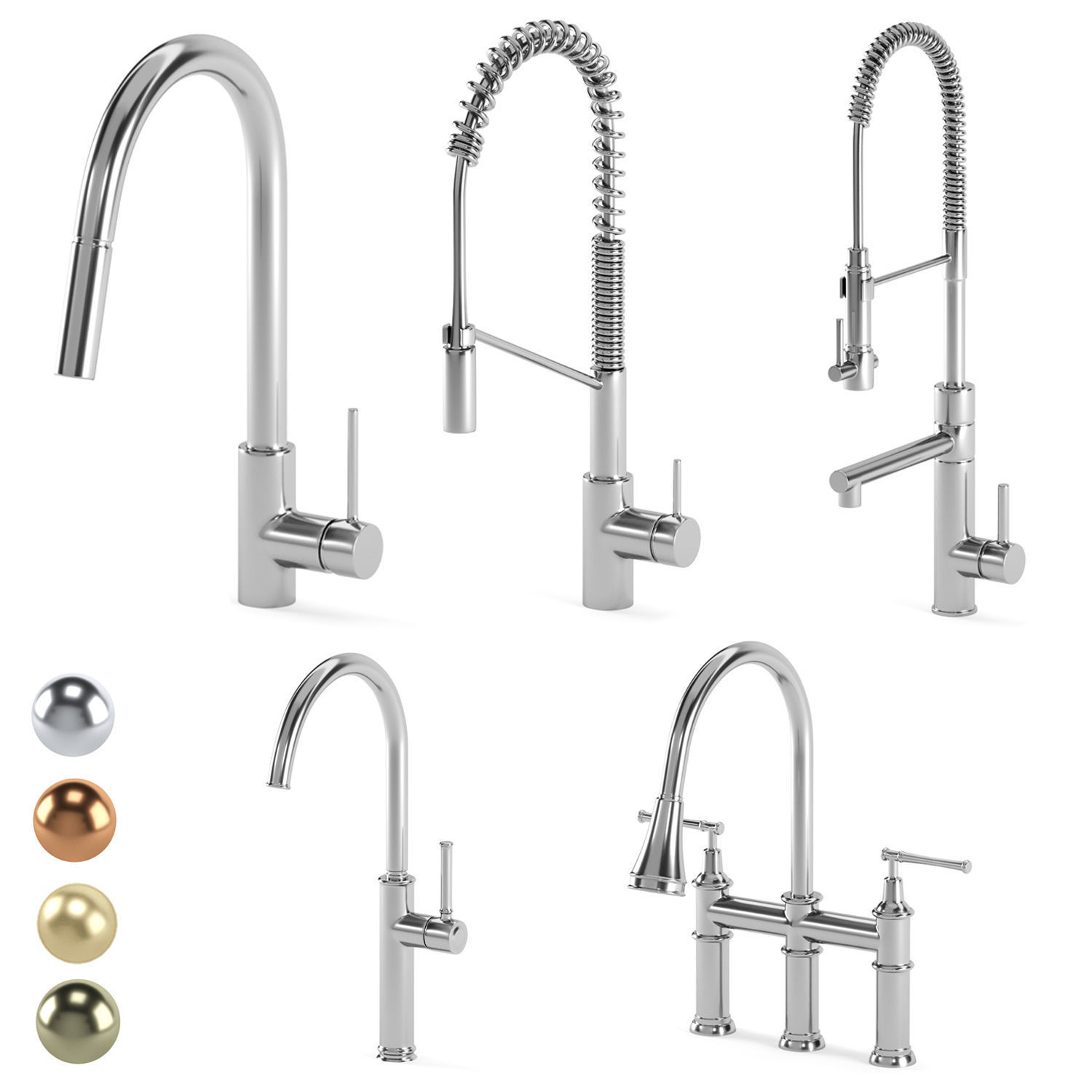 15 MOEN kitchen faucet - 5 KRAUS kitchen faucet 3D Model Collection_7